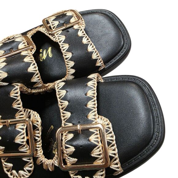 Cape Robbin Black Ofilia Sling Back Open Toe Buckle Sandals 7 - Picture 4 of 5